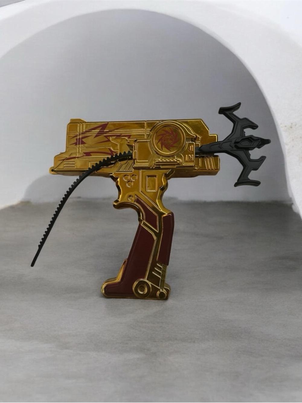 Vintage beyblade Gold and Maroon Toy Blaster with Black Accents